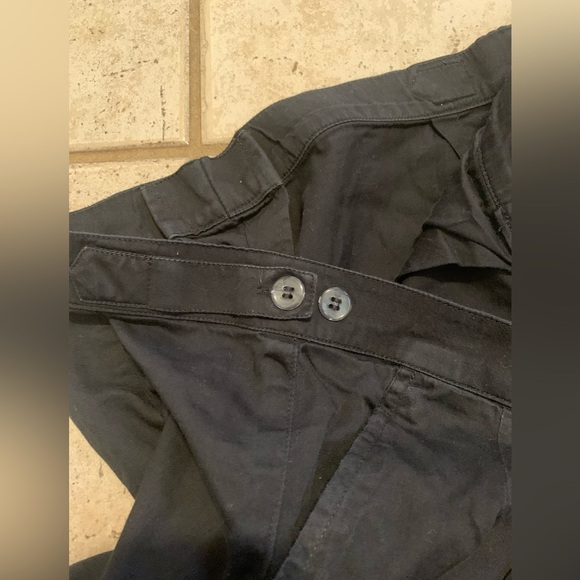 💜 Classic Black Cotton Flat-Front Trousers / Chinos - Large - Picture 3 of 7